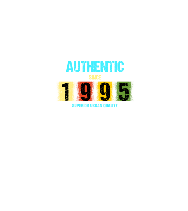 AUTHENTIC SINCE 1995, SUPERIOR URBAN QUALITY, 1995-BEN SZÜLETETT minta farmerkék pólón
