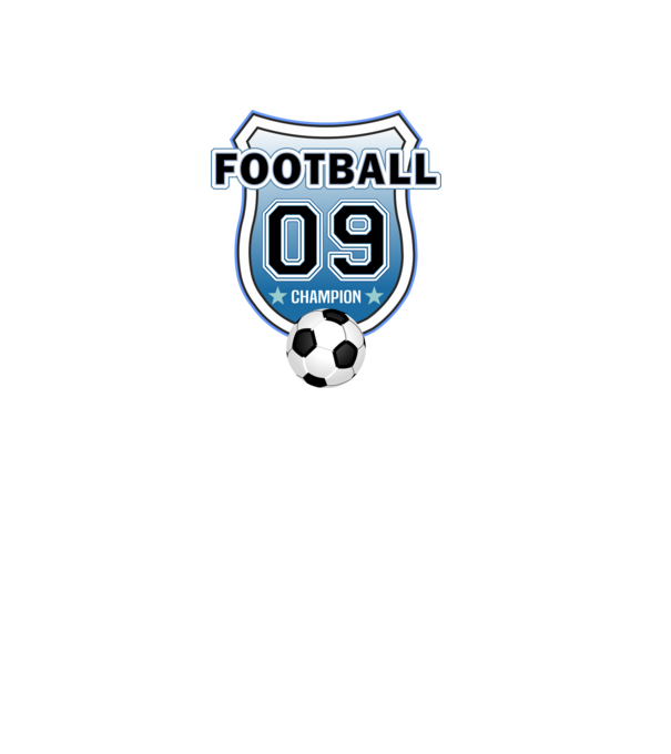 football champion focistás szülinapi embléma 9 éves minta fehér pólón