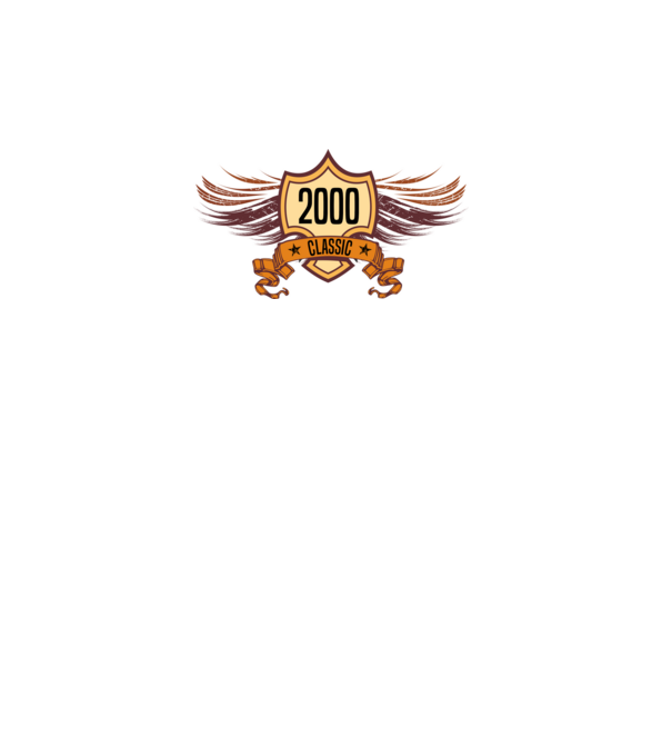 classic szülinapi embléma 2000 minta fehér pólón