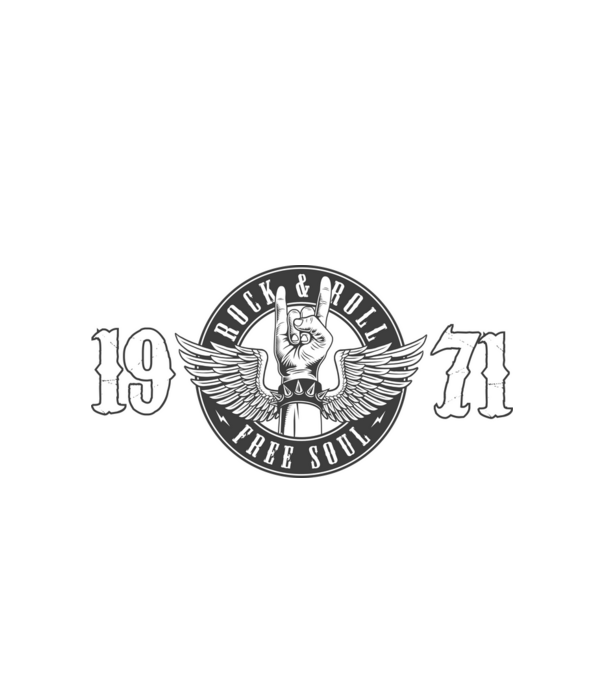 ROCK AND ROLL FREE SOUL ÉVSZÁM, ROCKER SZÜLETÉSNAP, 1971 minta fehér pólón