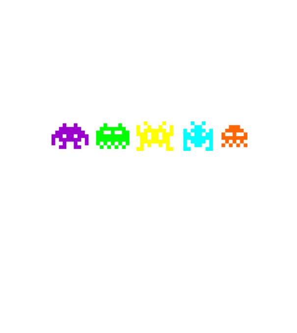 retro számítógépes pixel figurák minta fekete pólón