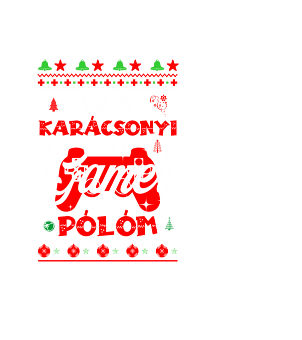 EZ A KARÁCSONYI GAMER PÓLÓM minta fekete pólón