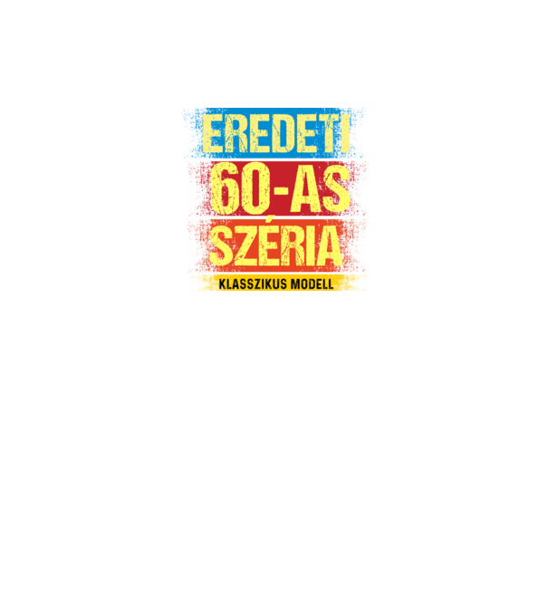 EREDEDI 60-AS SZÉRIA KLASSZKUS MODELL, RETRO SZÜLETÉSNAP minta fekete pólón