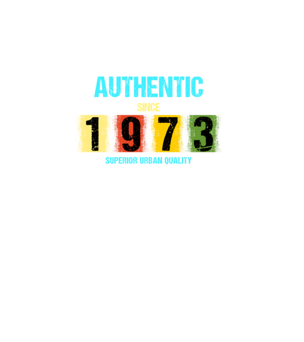 AUTHENTIC SINCE 1973, SUPERIOR URBAN QUALITY, 1973-BAN SZÜLETETT minta sötétkék pólón