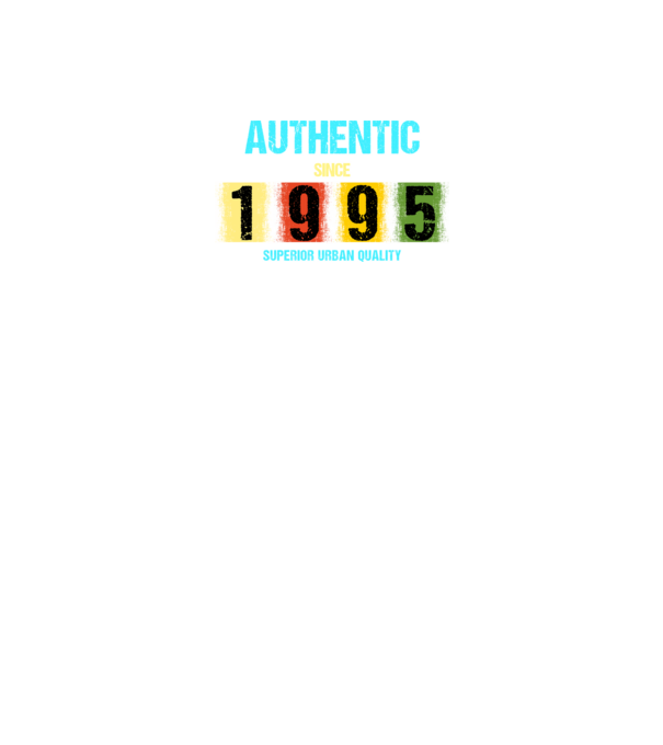AUTHENTIC SINCE 1995, SUPERIOR URBAN QUALITY, 1995-BEN SZÜLETETT minta fekete pólón