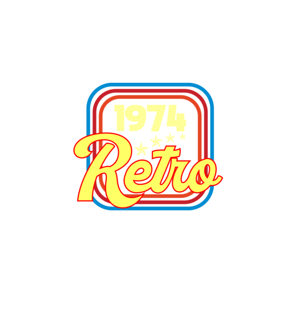 retro születésnapi felirat dátummal 1974 minta fekete pólón