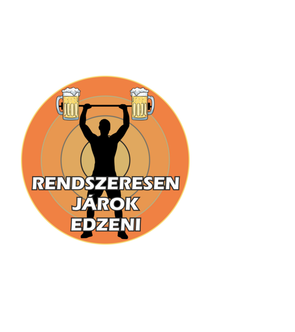 RENDSZERESEN JÁROK EDZENI, SÖRÖZŐS minta fekete pólón