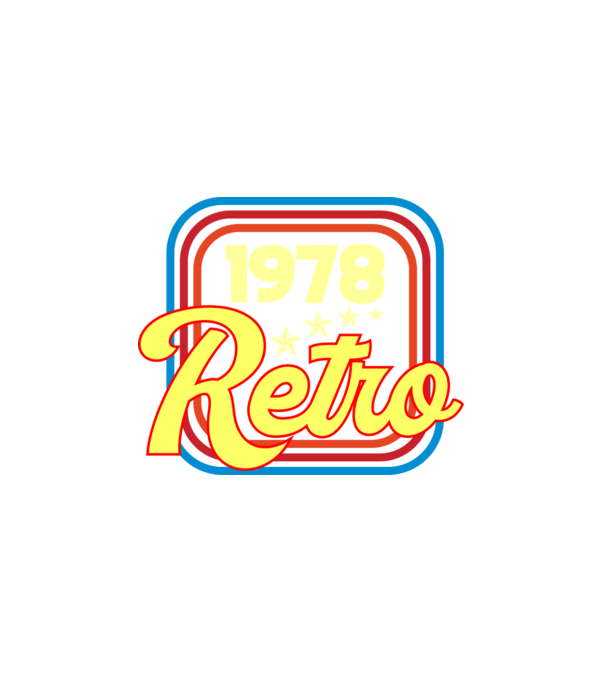 retro születésnapi felirat dátummal 1978 minta fehér pólón