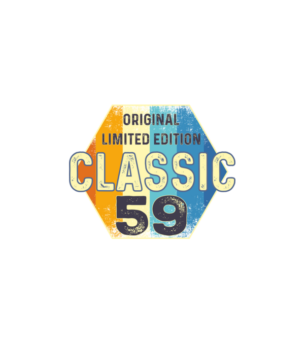 original classic limited edition embléma 59 éves születésnapra minta fekete pólón