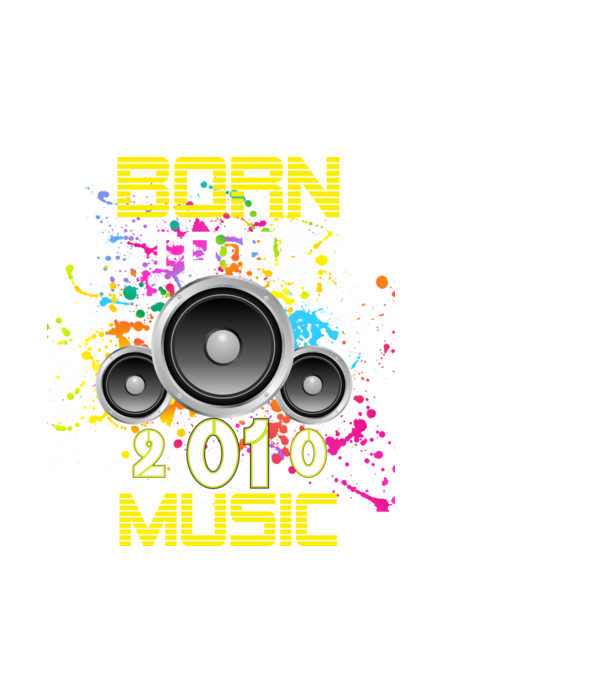 born to be music 2010-ben született, születésnapi póló minta fekete pólón