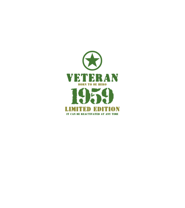 VETERAN, BORN TO BE HERO, SZÜLETÉSNAPI ÉVSZÁM FELIRATTAL 1959 minta királykék pólón