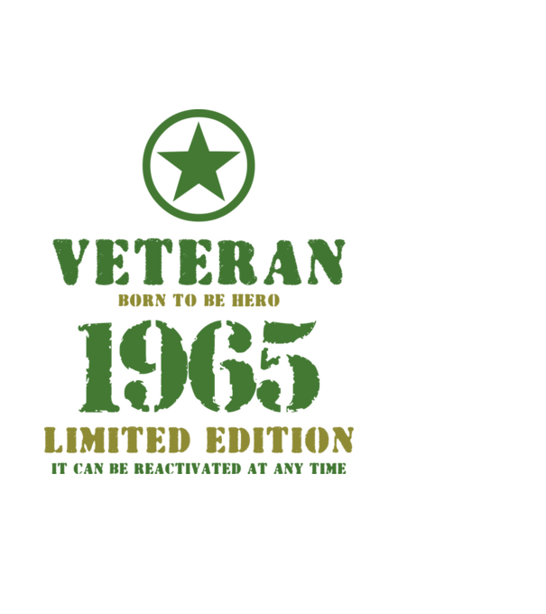 VETERAN, BORN TO BE HERO, SZÜLETÉSNAPI ÉVSZÁM FELIRATTAL 1965 minta világoskék pólón