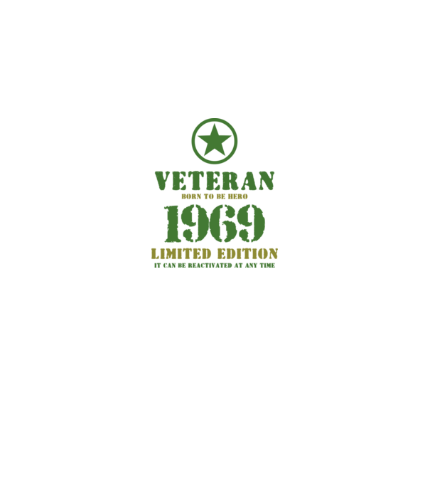 VETERAN, BORN TO BE HERO, SZÜLETÉSNAPI ÉVSZÁM FELIRATTAL 1969 minta királykék pólón
