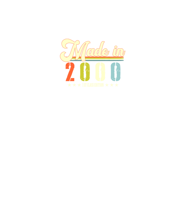 made in 2000, 1st class edition, születésnap, 2000-ben készült minta fekete pólón
