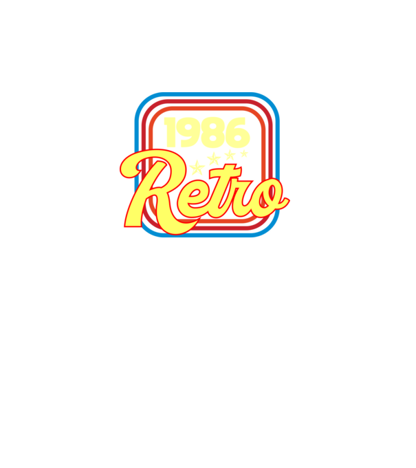 retro születésnapi felirat dátummal 1986 minta fekete pólón