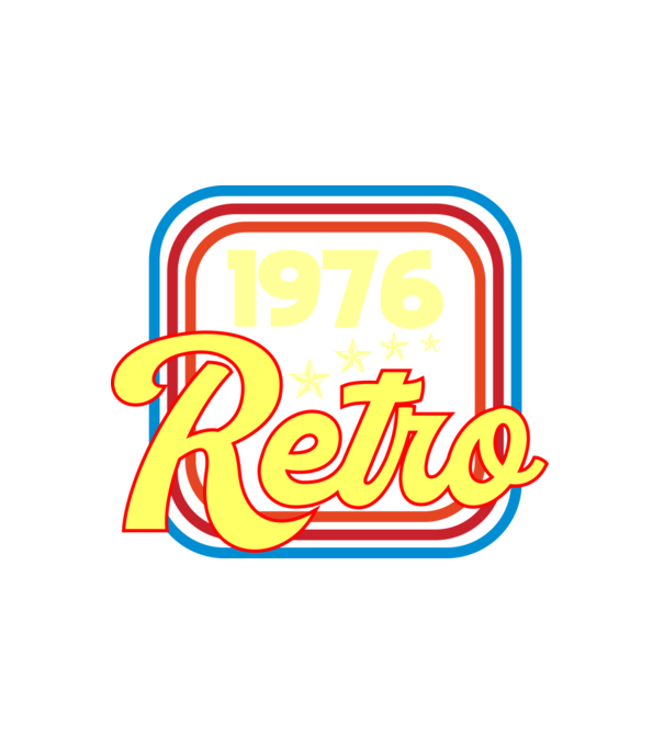 retro születésnapi felirat dátummal 1976 minta fehér pólón