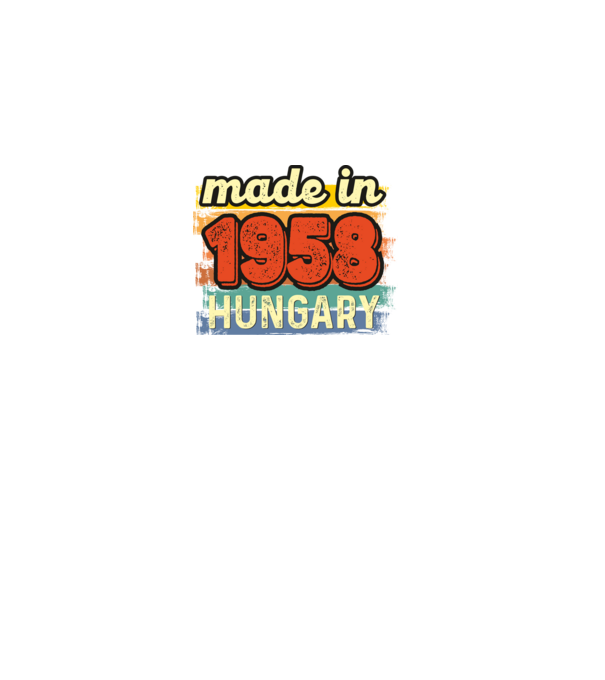 made in hungary felirat, retro évszám, grunge stílus, 1958 minta fekete pólón