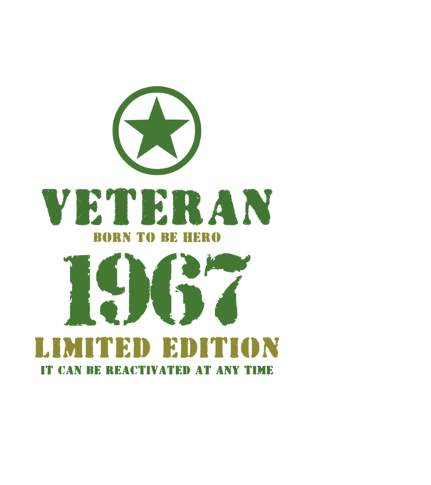 VETERAN, BORN TO BE HERO, SZÜLETÉSNAPI ÉVSZÁM FELIRATTAL 1967 minta világoskék pólón