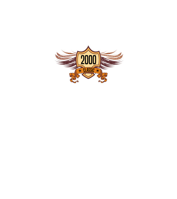 classic szülinapi embléma 2000 minta fekete pólón