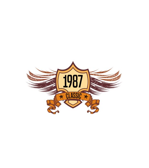 classic szülinapi embléma 1987 minta fehér pólón