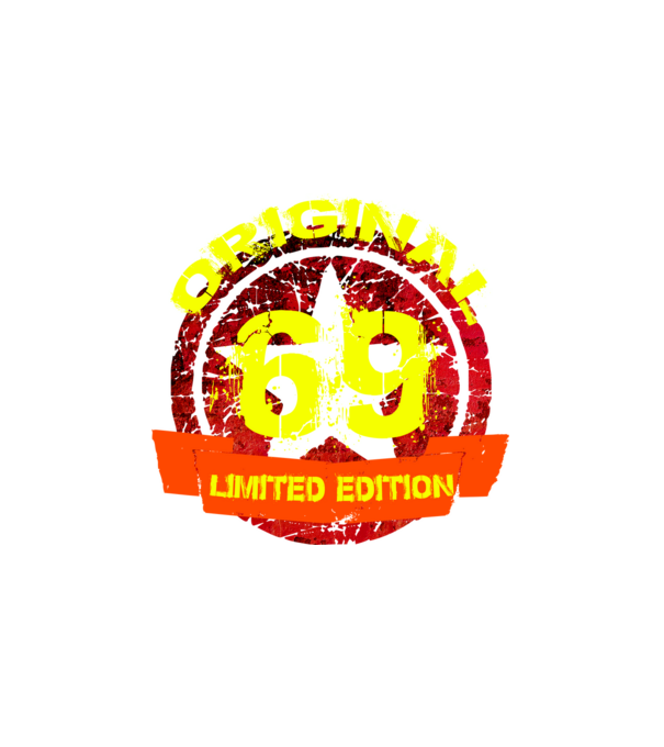 original limited edition 69 éves, születésnap minta fehér pólón