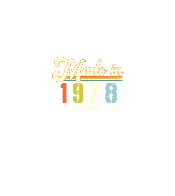 made in 1978, 1st class edition, születésnap, 1978-ban készült minta farmerkék pólón