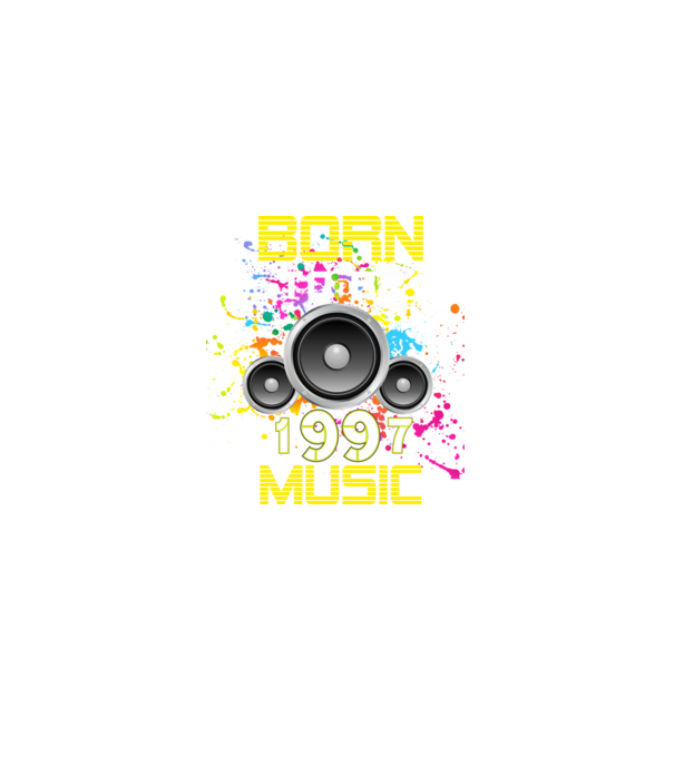 born to be music 1997-ben született születésnapi zenés minta minta fekete pólón