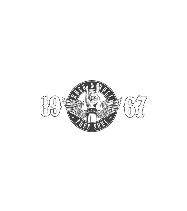ROK AND ROLL FREE SOUL ÉVSZÁM, ROCKER SZÜLETÉSNAP, 1967 minta fehér pólón