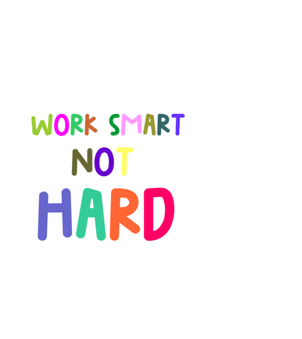 WORK SMART NOT HARD minta fekete pólón