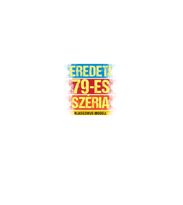 EREDEDI 79-ES SZÉRIA KLASSZKUS MODELL, RETRO SZÜLETÉSNAP minta farmerkék pólón