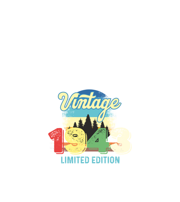 vintage évszám, limited edition, 1943-ban születetteknek minta fekete pólón