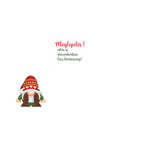 meglepetés, idén is decemberben lesz karácsony  minta piros pólón