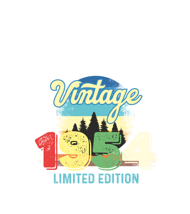 vintage évszám, limited edition, 1954-ben születetteknek minta fekete pólón