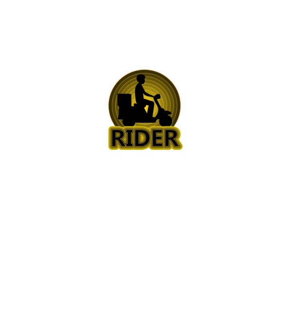 RIDER, motoros futár minta fekete pólón