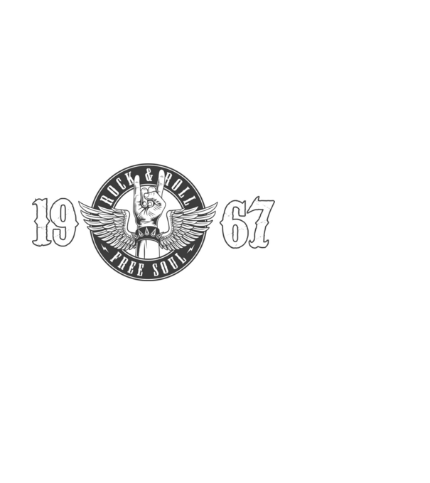 ROK AND ROLL FREE SOUL ÉVSZÁM, ROCKER SZÜLETÉSNAP, 1967 minta fehér pólón