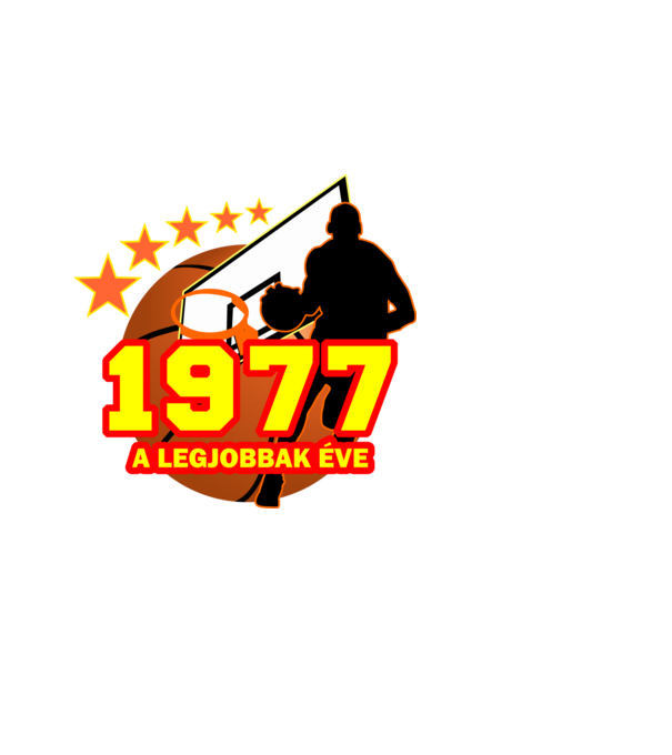 legjobbak éve 1977, kosárlabdás szülinap minta fekete pólón