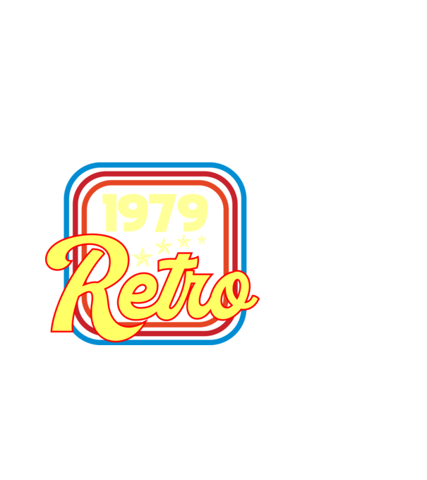 retro születésnapi felirat dátummal 1979 minta fehér pólón