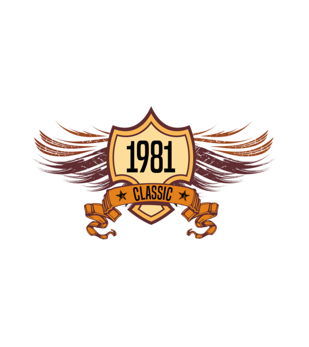 classic szülinapi embléma 1981 minta fehér pólón