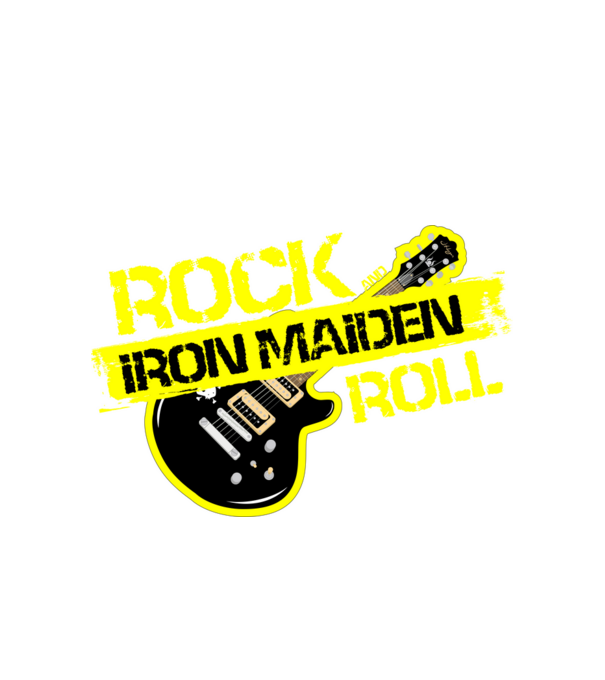 rock and roll gitár IRON MAIDEN minta fehér pólón