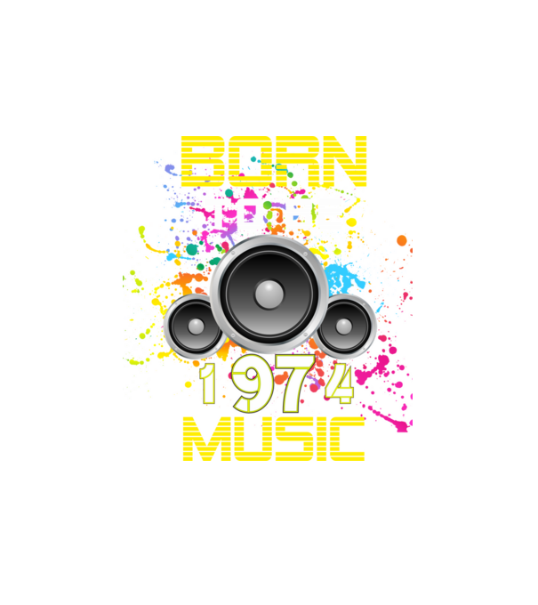 born to be music 1974-ben született minta fehér pólón