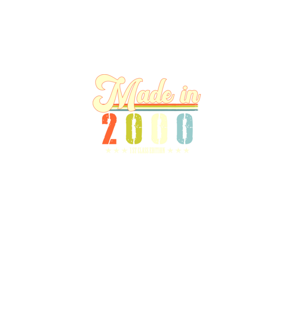 made in 2000, 1st class edition, születésnap, 2000-ben készült minta fekete pólón