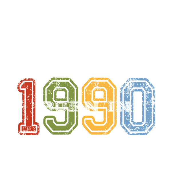 born in 1990 születésnapi felirat minta fehér pólón