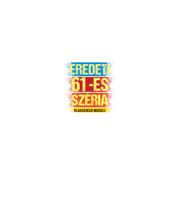 EREDEDI 61-ES SZÉRIA KLASSZKUS MODELL, RETRO SZÜLETÉSNAP minta fekete pólón