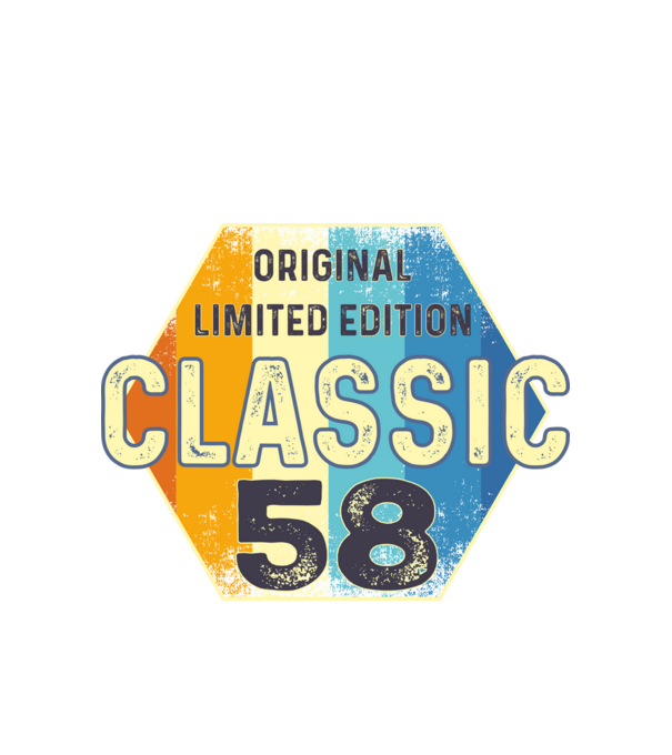 original classic limited edition embléma 58 éves születésnapra minta fehér pólón
