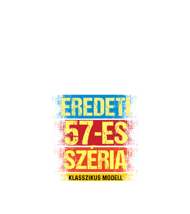 EREDEDI 57-ES SZÉRIA KLASSZKUS MODELL, RETRO SZÜLETÉSNAP minta fekete pólón