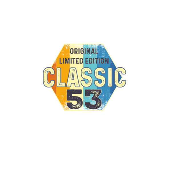 original classic limited edition embléma 53 éves születésnapra minta sötétkék pólón