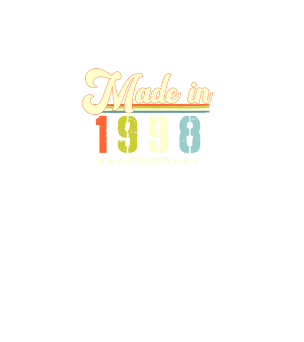 made in 1998, 1st class edition, születésnap, 1998-ban készült minta fekete pólón