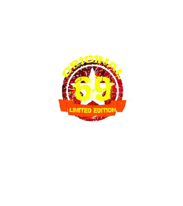 original limited edition 69 éves, születésnap minta farmerkék pólón