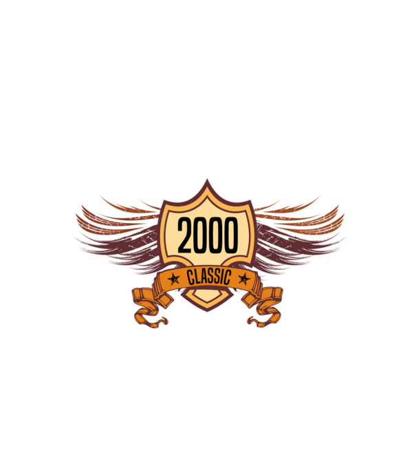 classic szülinapi embléma 2000 minta fekete pólón