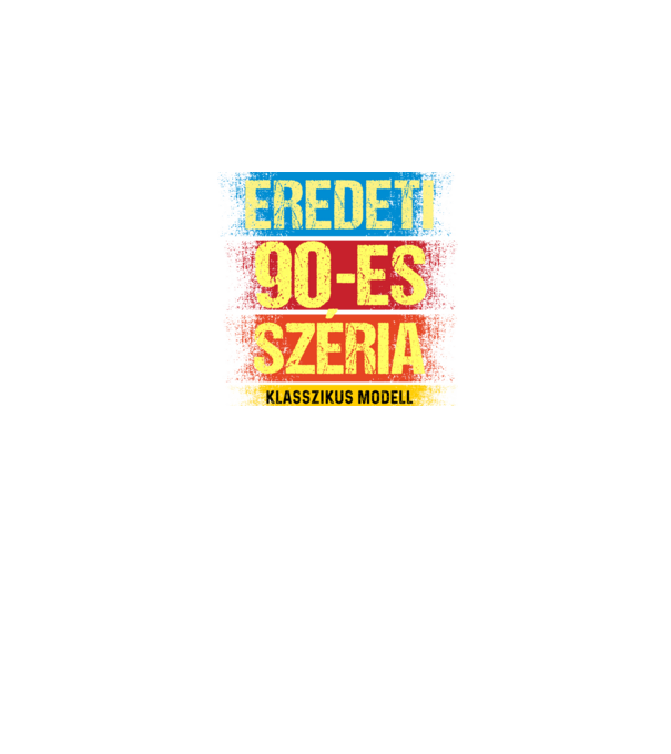 EREDEDI 90-ES SZÉRIA KLASSZKUS MODELL, RETRO SZÜLETÉSNAP minta fekete pólón